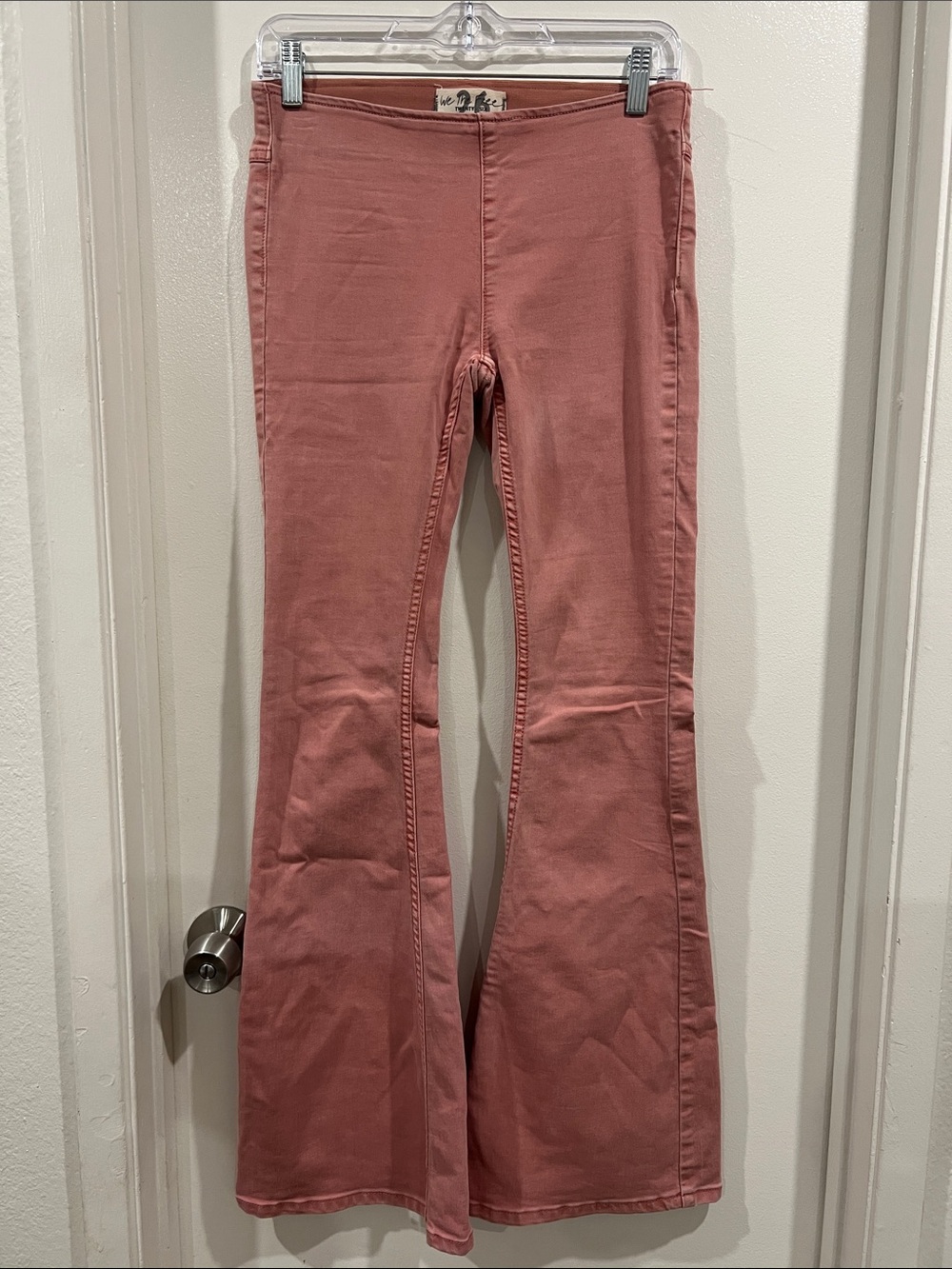 We The Free Pull On Stretch Dusty Rose High-Rise Flare Pants Size 26